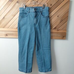 Express Cropped Wide Leg High Rise Jeans